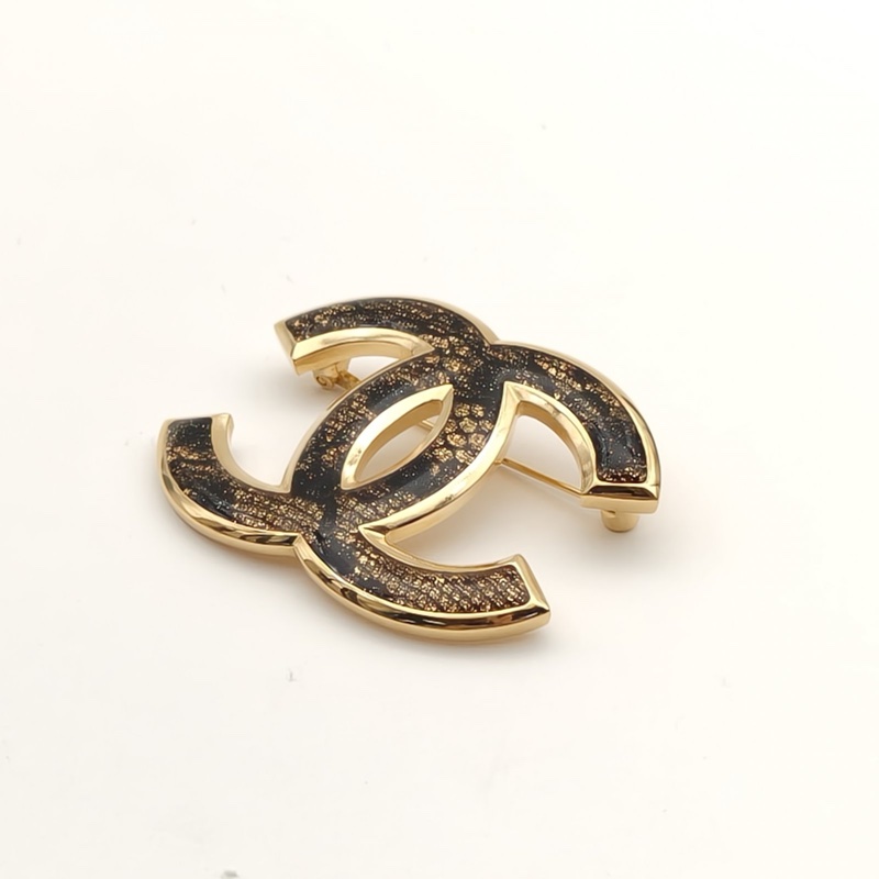 CHANEL 合金24K雙C大logo胸針-3