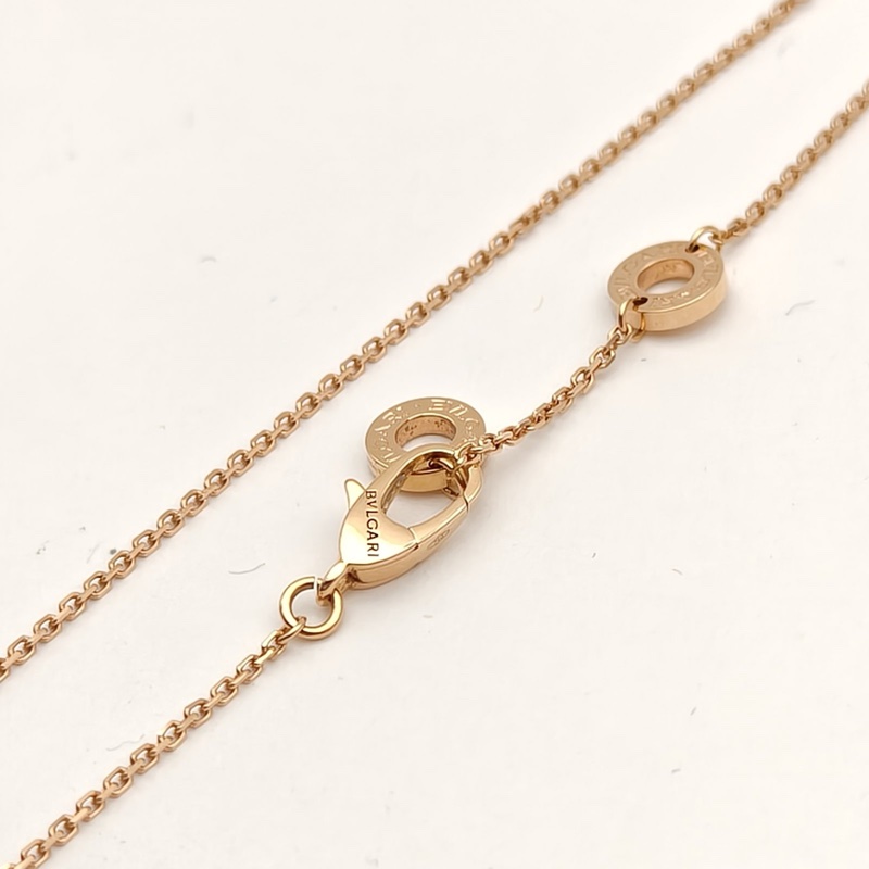 BVLGARI DIVASDREAM單鑽小扇子項鏈18K玫瑰金/鑽石/白貝母-3