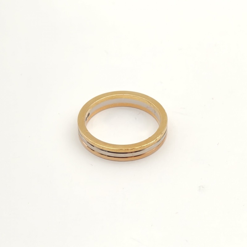 CARTIER TRINITY三環三色戒指18K黃金/18K白金/18K玫瑰金51-2
