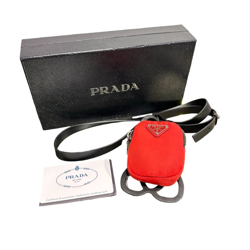 Used PRADA Pouch Red-1