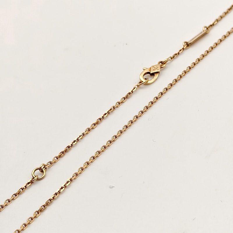 VAN CLEEF&ARPELS VintageAlhambra中號單花項鏈新扣18K黃金/白貝母-3