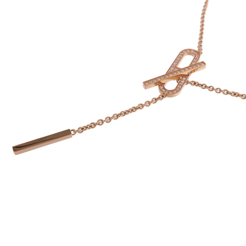 HERMES 18K玫瑰金Chaine d'ancre Necklace鑽石項鍊-2