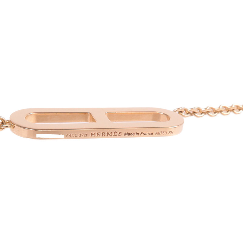 HERMES 18K玫瑰金Chaine d'ancre Necklace鑽石項鍊-6