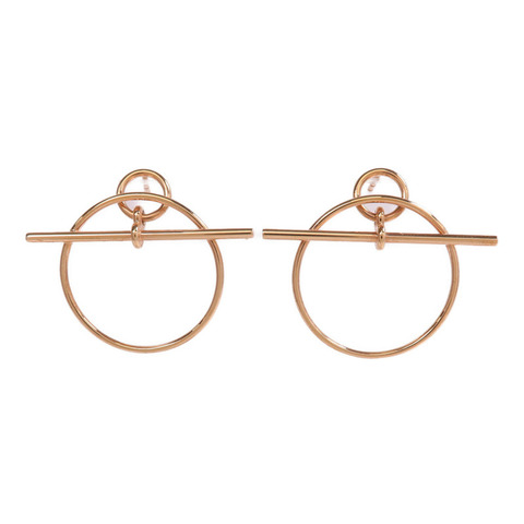 HERMES 18K玫瑰金Loop Earrings耳環