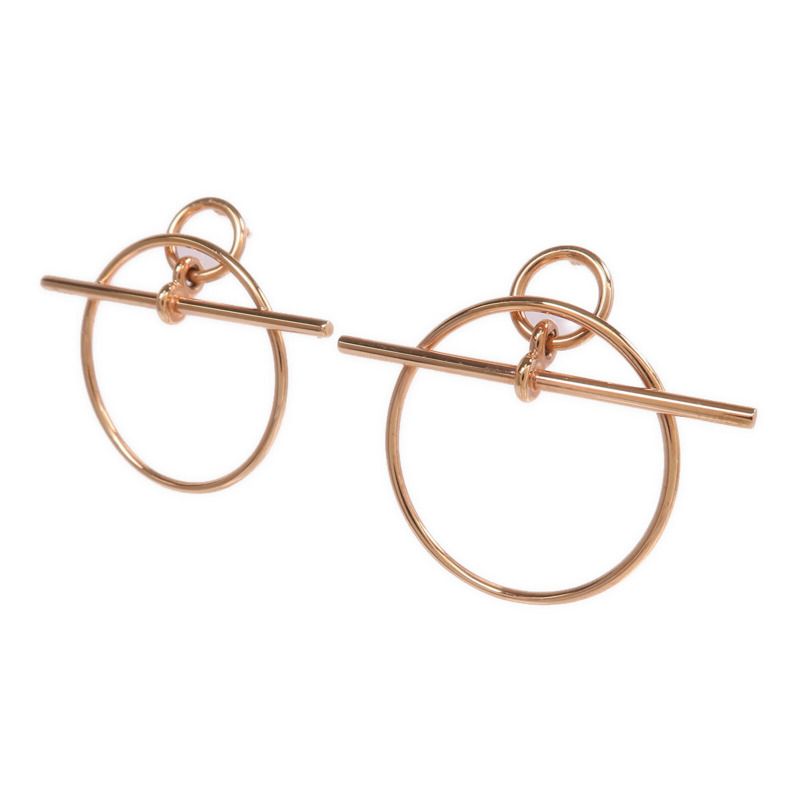HERMES 18K玫瑰金Loop Earrings耳環-1