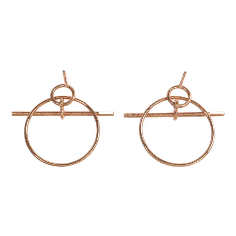 HERMES 18K玫瑰金Loop Earrings耳環-2