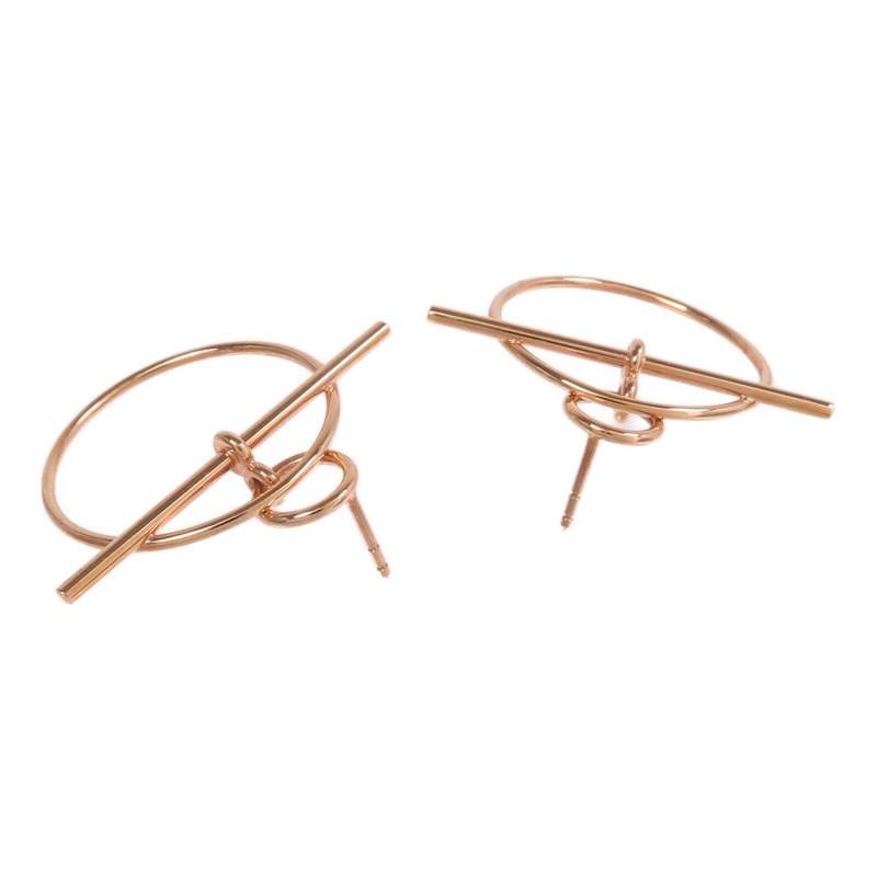 HERMES 18K玫瑰金Loop Earrings耳環-3