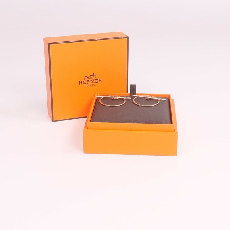HERMES 18K玫瑰金Loop Earrings耳環-6