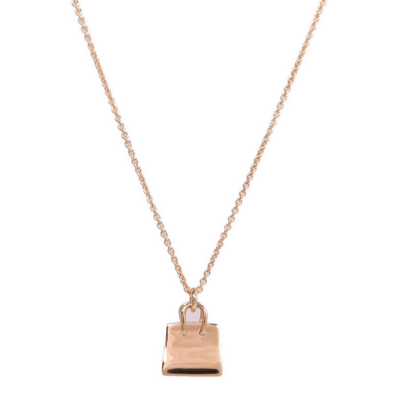 HERMES 18K玫瑰金Amulettes Birkin Pendant鑽石項鍊-1