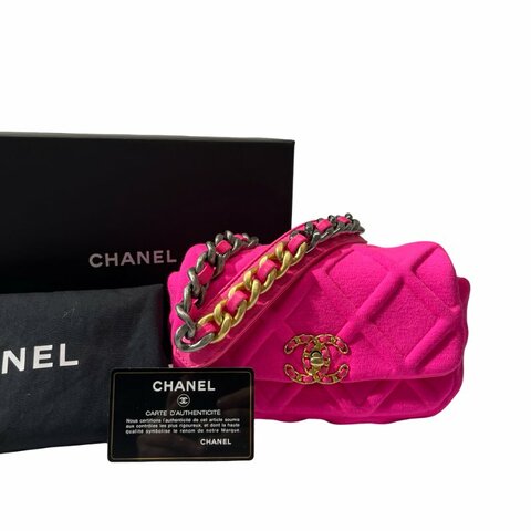 Used CHANEL 19 mini cross Body Cross Body Bag Pink GHW