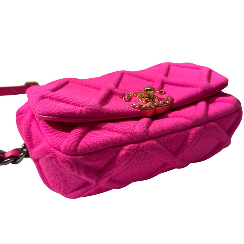 Used CHANEL 19 mini cross Body Cross Body Bag Pink GHW-4