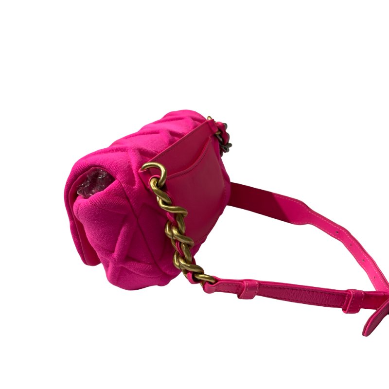 Used CHANEL 19 mini cross Body Cross Body Bag Pink GHW-7