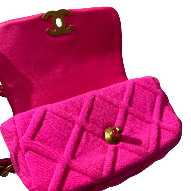 Used CHANEL 19 mini cross Body Cross Body Bag Pink GHW-8