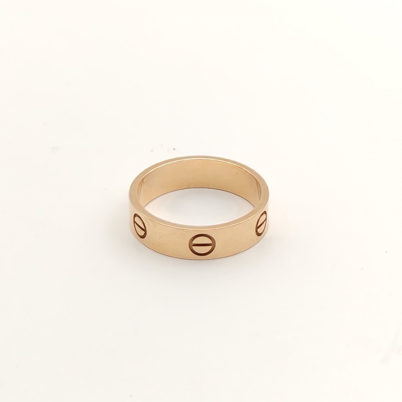 CARTIER LOVE18K金寬版戒指18K玫瑰金59-2