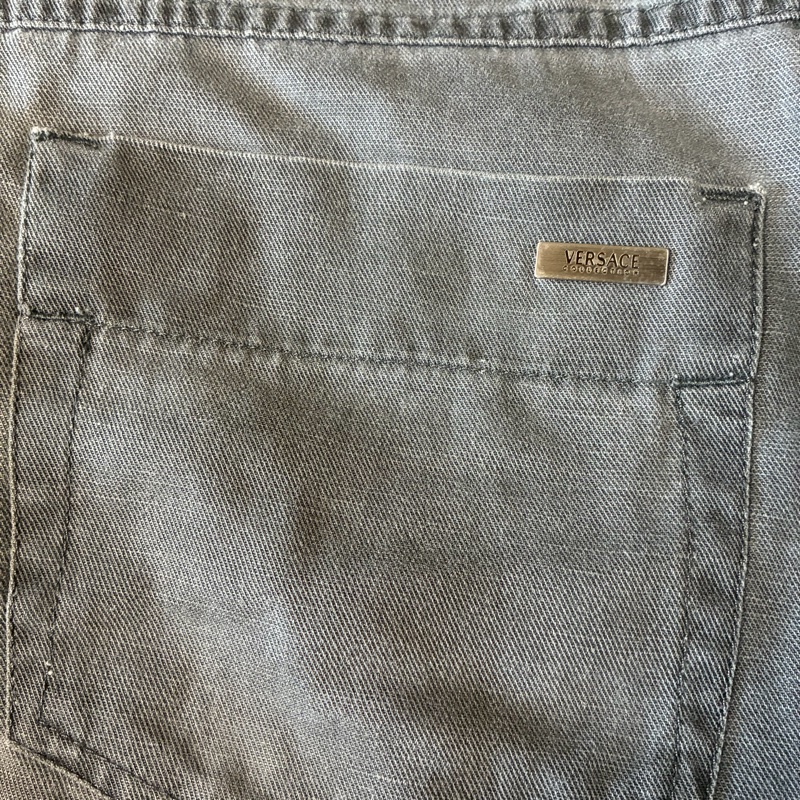 Versace 水洗棉質丹寧灰色牛仔褲-2