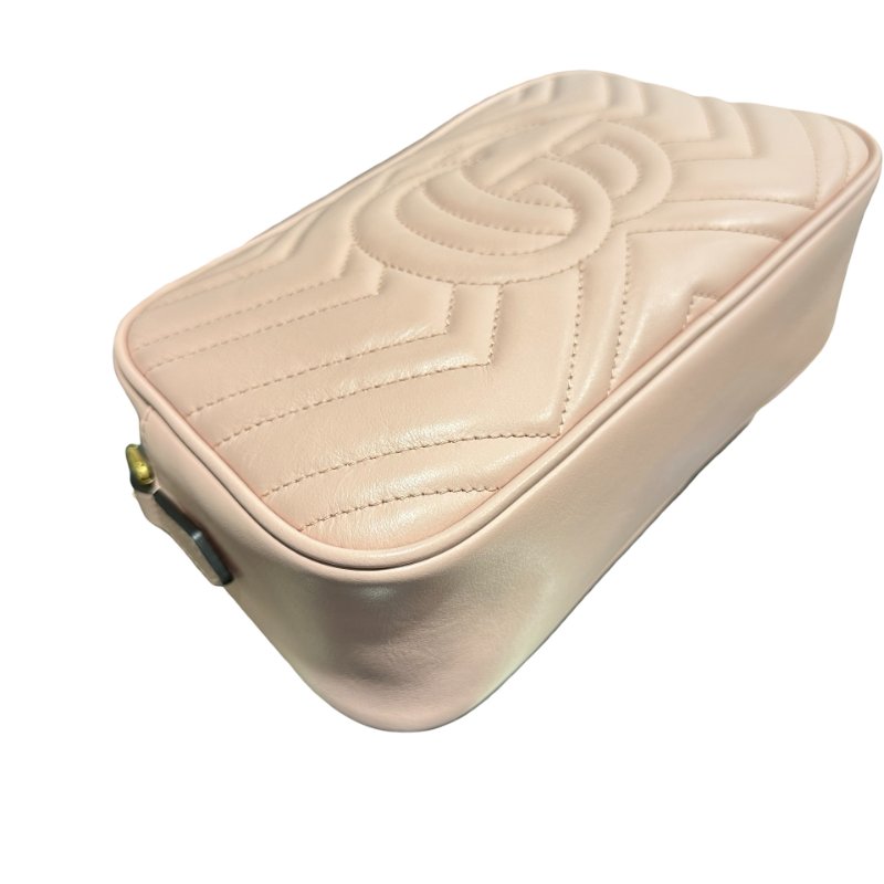Used GUCCI GG MARMONT Cross Body Bag Pink GHW-5