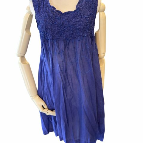 三宅一生 ME 藍色無袖洋裝