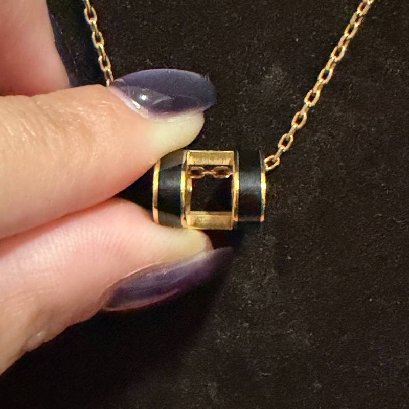 Hermès Pop H Pendentif 黑金項鏈-2