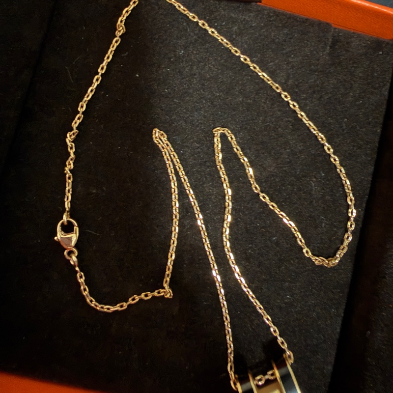 Hermès Pop H Pendentif 黑金項鏈-11
