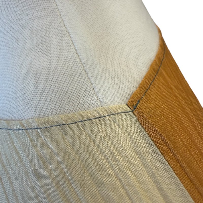 PLEATS PLEASE拚色橫條燈籠上衣-3