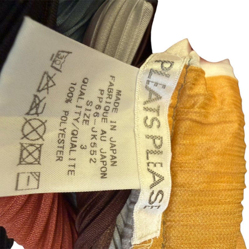 PLEATS PLEASE拚色橫條燈籠上衣-4