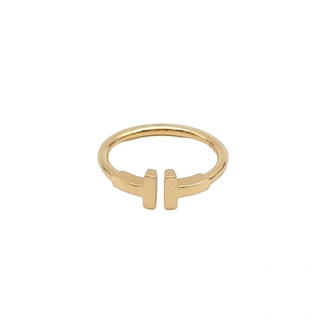 TIFFANY&CO TiffanyT線形戒指18K黃金53