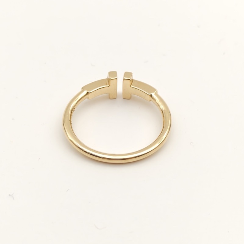 TIFFANY&CO TiffanyT線形戒指18K黃金53-3