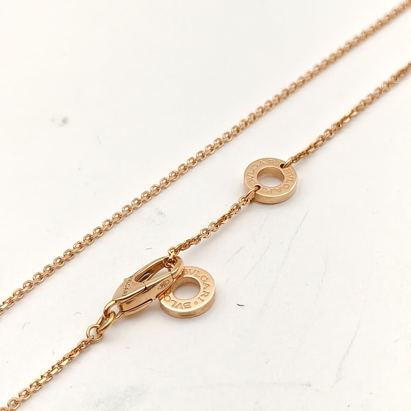 BVLGARI DIVASDREAM紅玉髓單鑽小扇子項鏈18K玫瑰金/鑽石-4