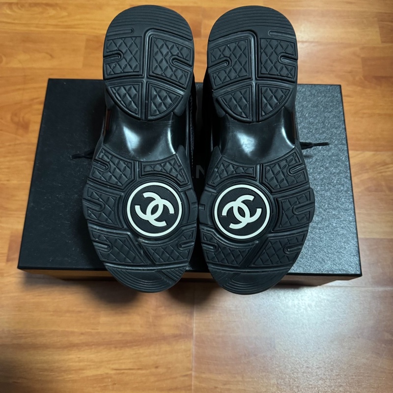 Chanel正品熊貓鞋香奈兒低幫徽標運動鞋 女款 黑白 36碼-9