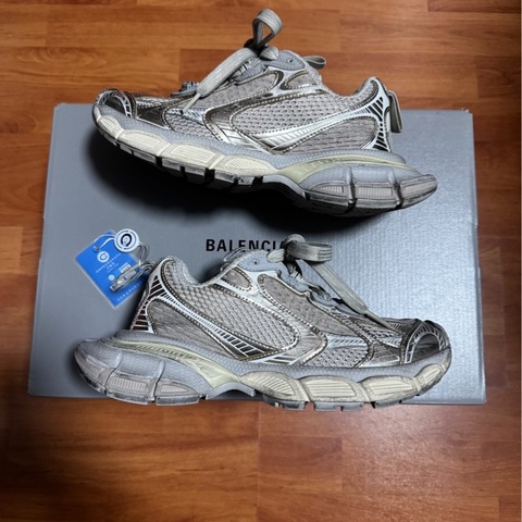 Balenciaga正品巴黎世家3xl做舊老爹鞋 女款 淺米色 36碼