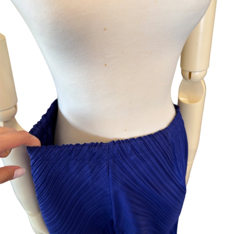PLEATS PLEASE藍色燈籠七分褲-3