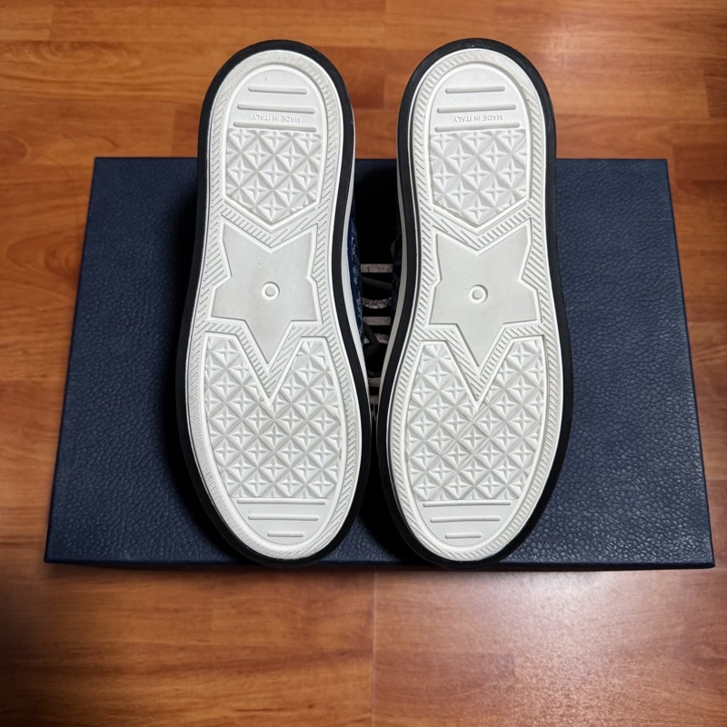 Dior迪奧Walk'n'厚底鞋 滿印刺繡低幫板鞋 藍色 36.5碼-8