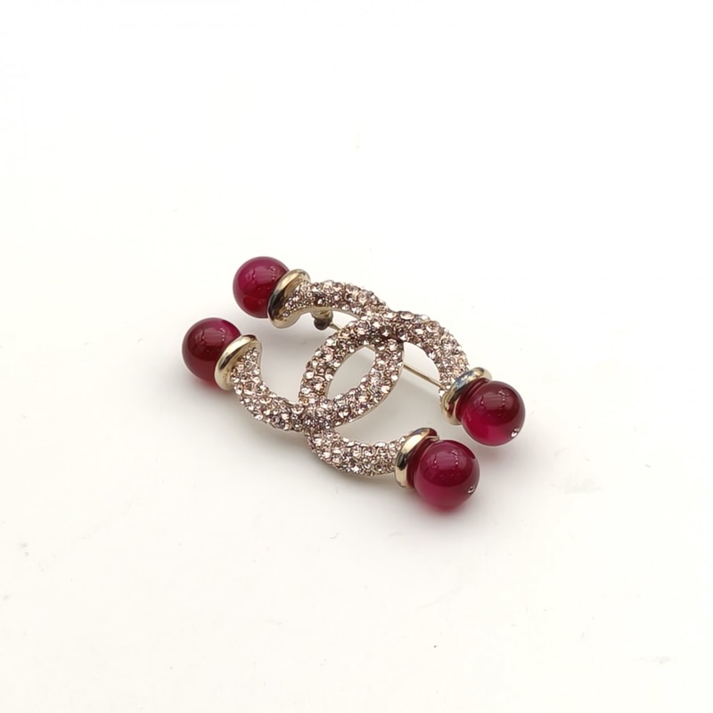 CHANEL 合金18B大雙C珍珠胸針-3