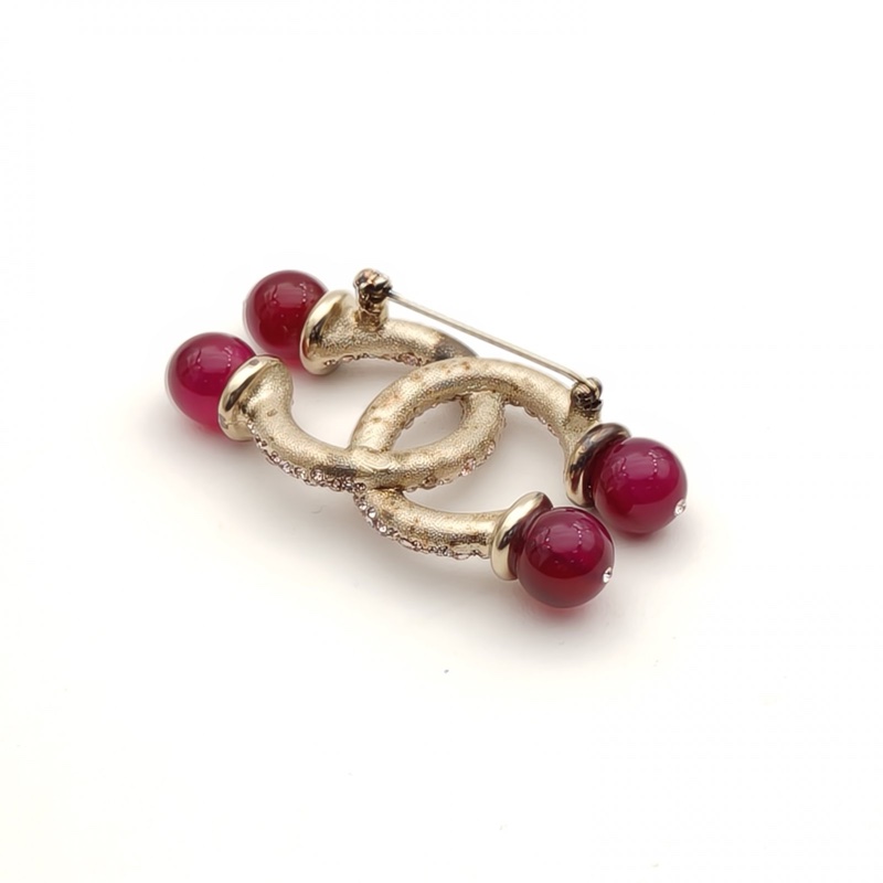 CHANEL 合金18B大雙C珍珠胸針-4