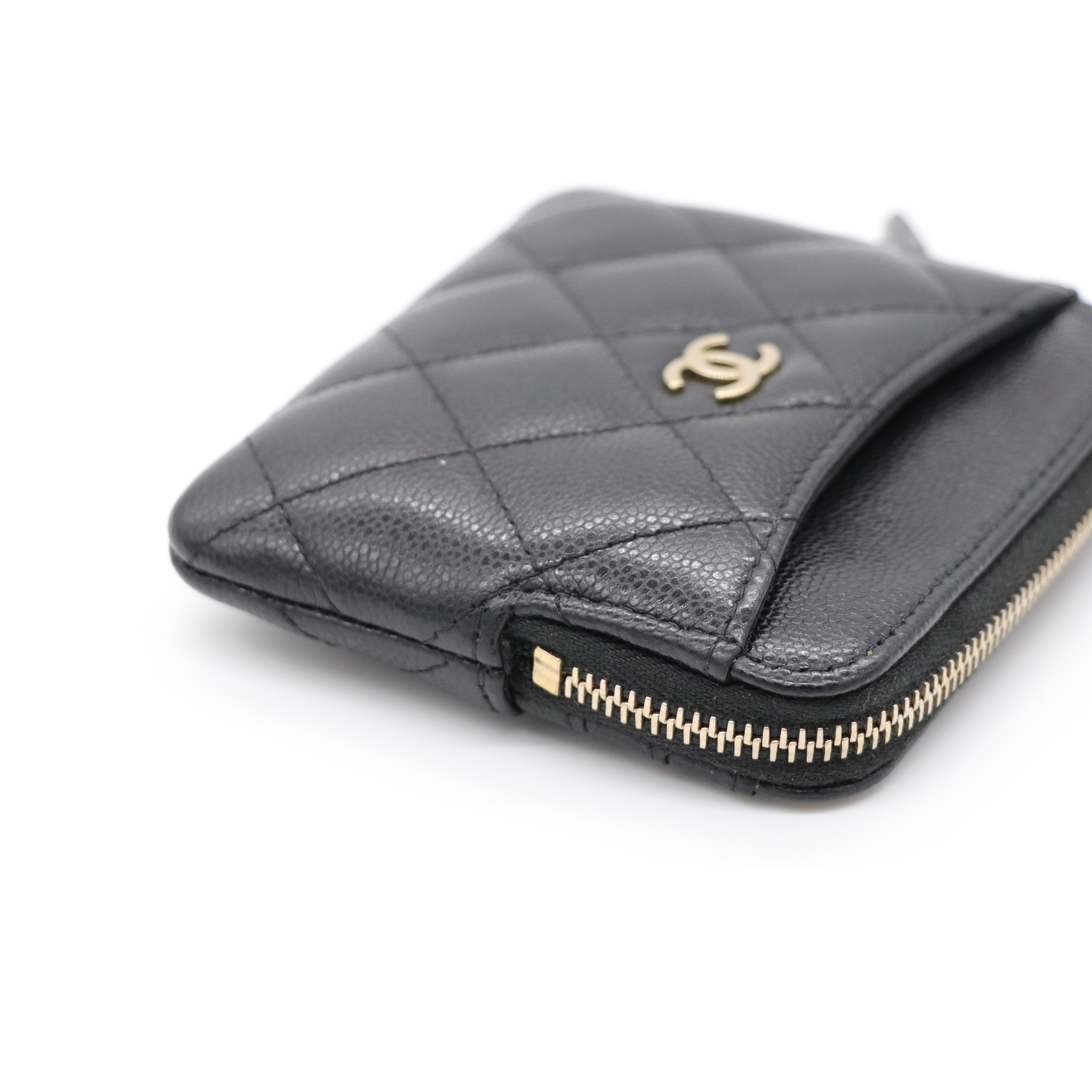 晶片款✨CHANEL 香奈兒 黑色荔枝吐司錢包 菱格紋 牛皮 卡夾 零錢包-5