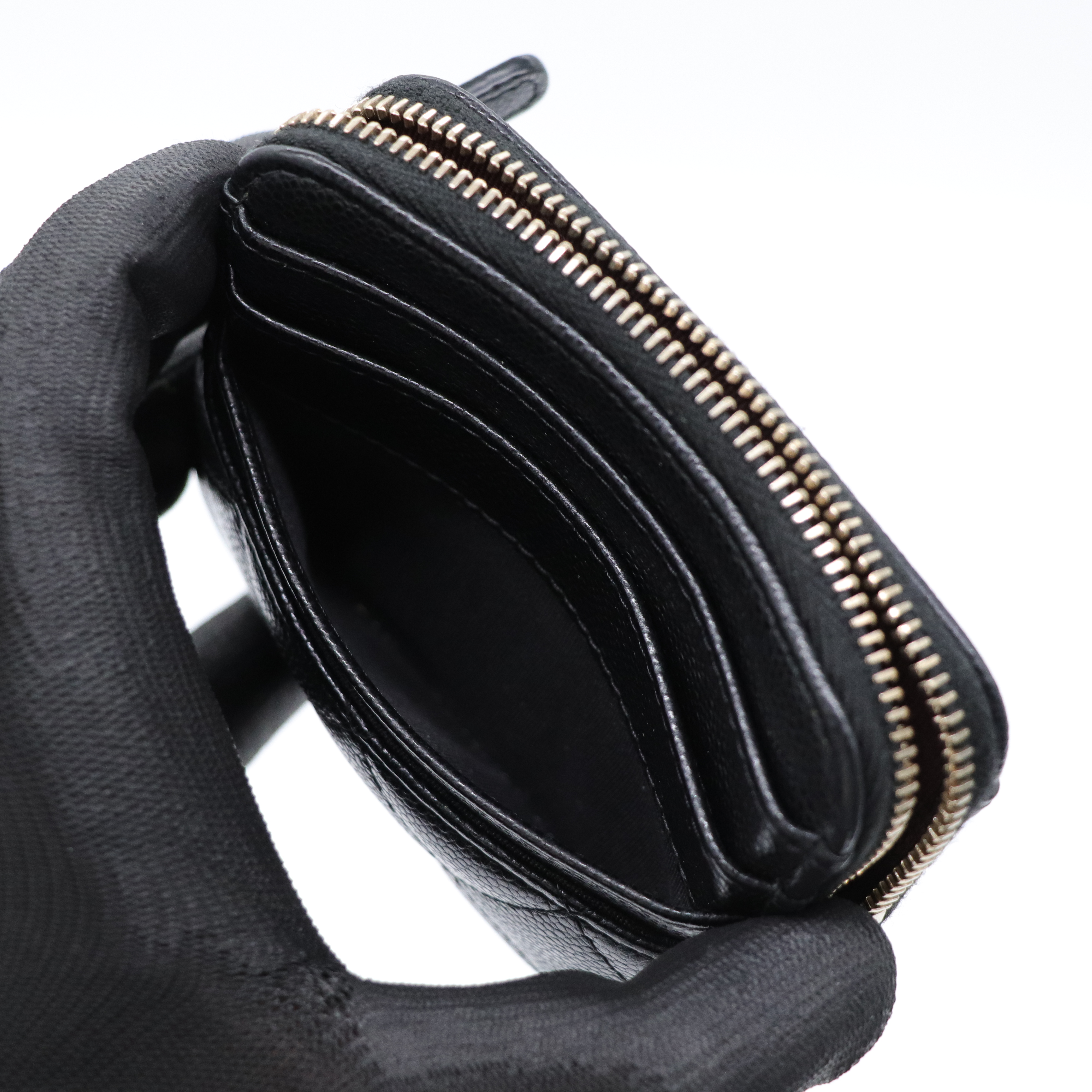 晶片款✨CHANEL 香奈兒 黑色荔枝吐司錢包 菱格紋 牛皮 卡夾 零錢包-11