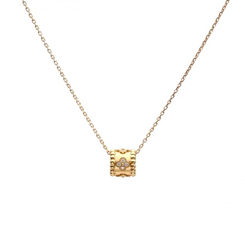 VAN CLEEF&ARPELS PerléeClovers萬花筒鑲鑽項鏈18K黃金/鑽石