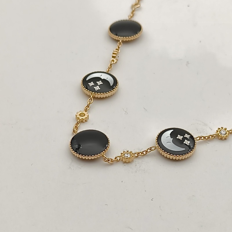 DIOR 18K黃金鑽石縞瑪瑙ROSE DES VENTS 雙面貝母手鏈-2