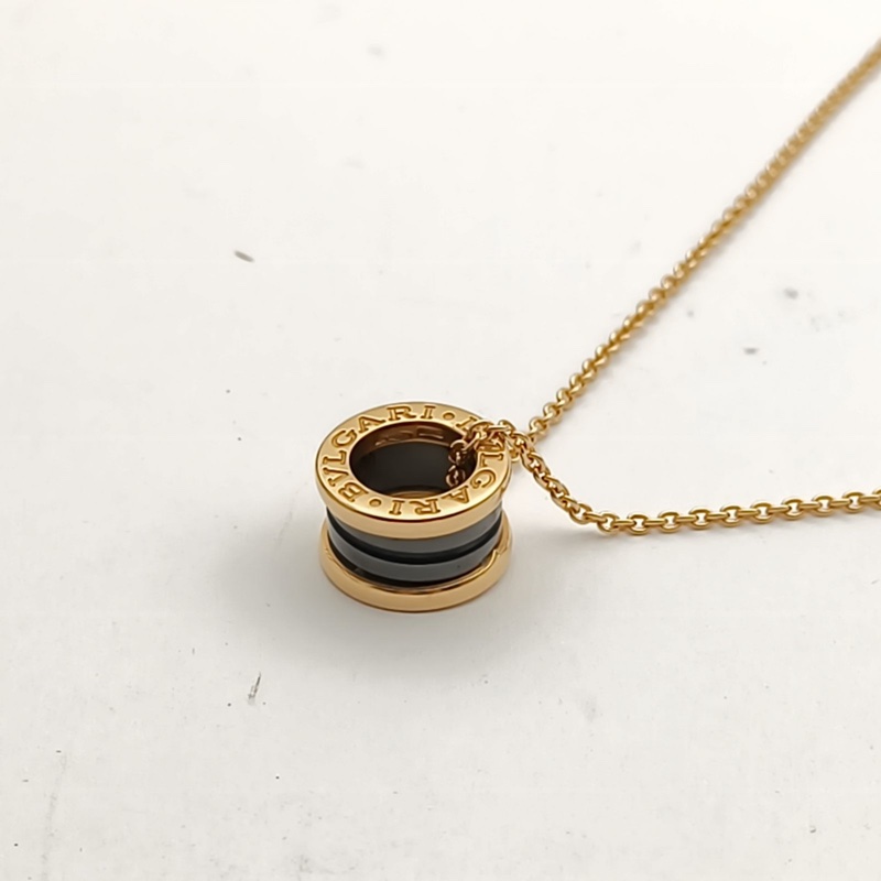 BVLGARI B.ZERO1彈簧項鏈三環扣18K玫瑰金/黑陶瓷-1