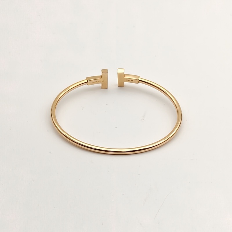 TIFFANY&CO TiffanyT線圈手鐲中號滿鑽18K玫瑰金/鑽石14號-3