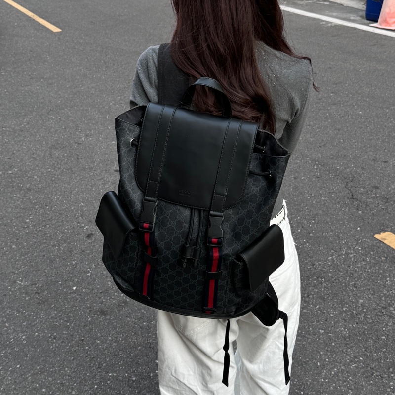 （客訂專屬） GUCCI 黑老花 後背包-2