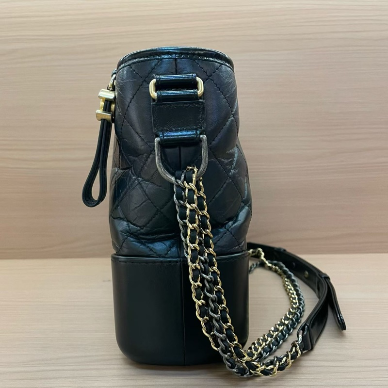 Chanel 香奈儿 中號 2018年 25開 黑色鸳鸯链条流浪包 有塵袋 有卡 無盒子 尺寸底長27*高22-2