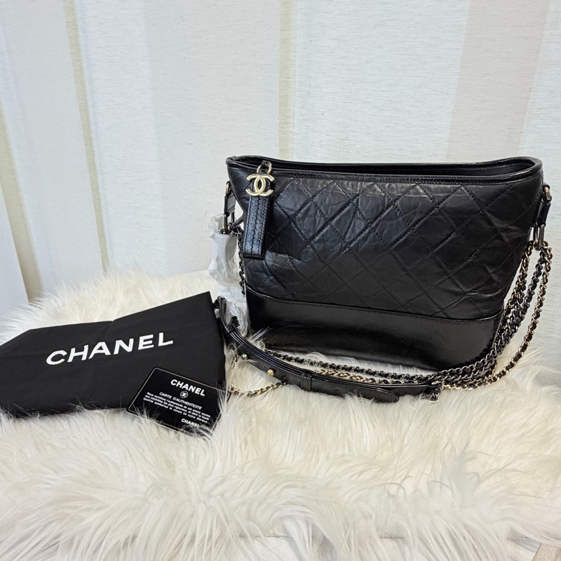 Chanel 大號 黑牛皮復刻流浪包-5
