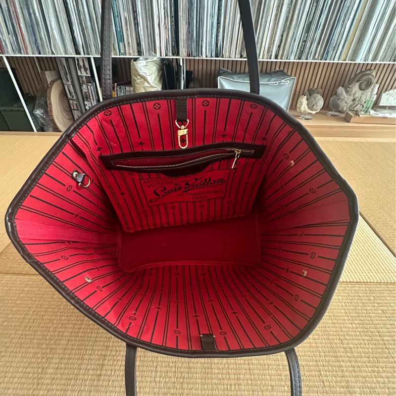 【近全新/誠可議】 LV Louis Vuitton Neverfull MM 棋盤格 中號 經典托特包-10