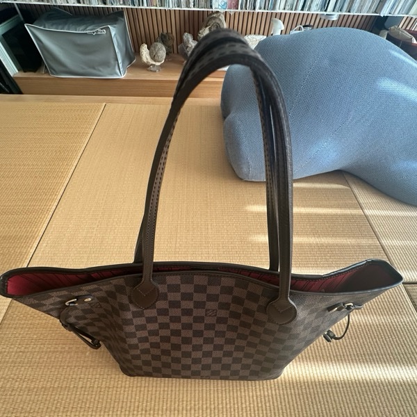 【近全新/誠可議】 LV Louis Vuitton Neverfull MM 棋盤格 中號 經典托特包-12