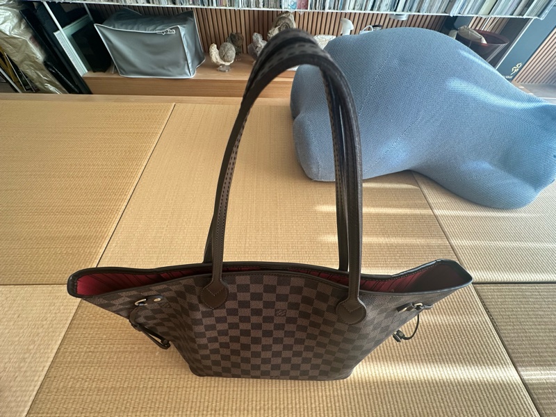 【近全新/誠可議】 LV Louis Vuitton Neverfull MM 棋盤格 中號 經典托特包-13