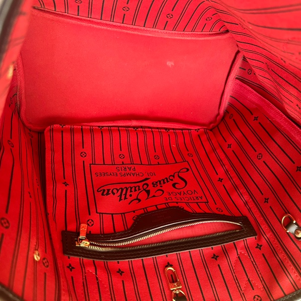 【近全新/誠可議】 LV Louis Vuitton Neverfull MM 棋盤格 中號 經典托特包-11