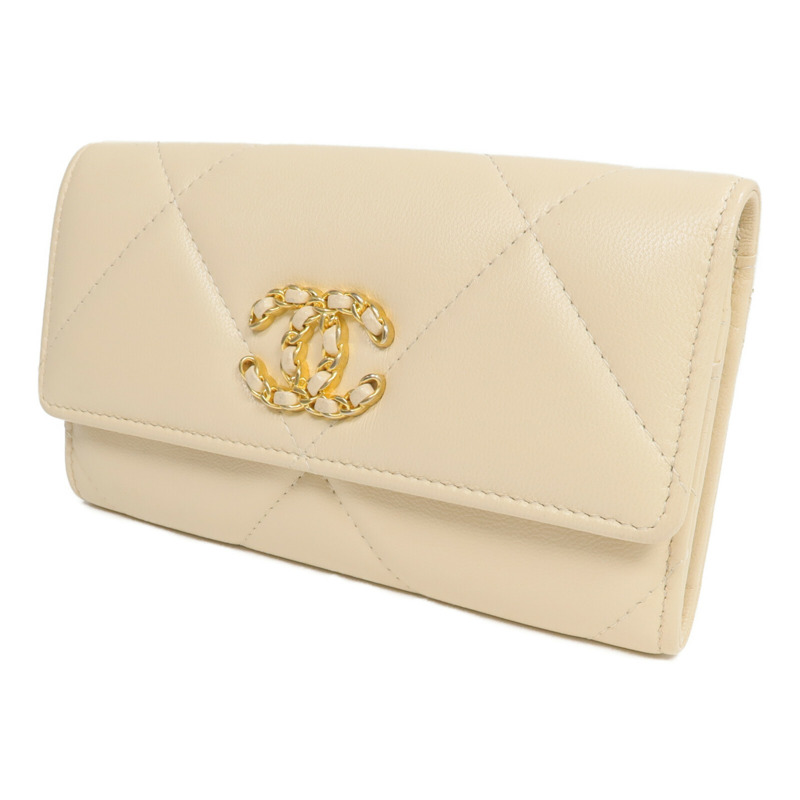 CHANEL 羊皮皮革C19 Long Wallet長錢包-2