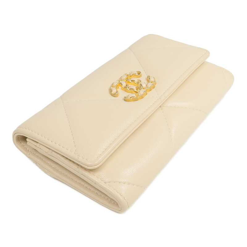 CHANEL 羊皮皮革C19 Long Wallet長錢包-3