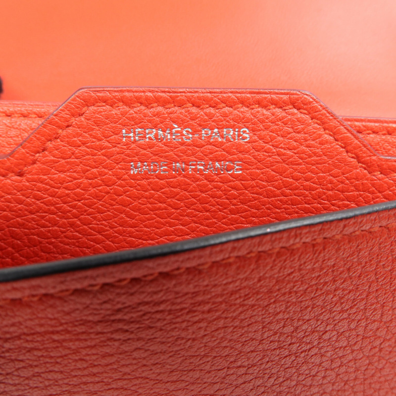 HERMES Evercolor皮革H Passant Compact Wallet錢包Rouge Tomate-7